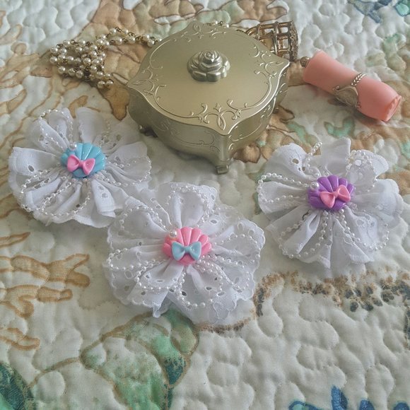 kawaii seashell 2-way hair clip lace corsage - Picture 2 of 3